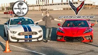 2020 C8 CORVETTE VS GT350R ON TRACK - Which one handles better?