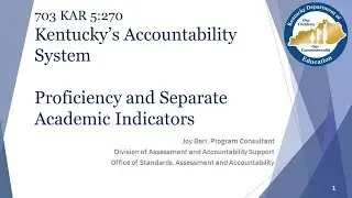 OSAA Training Series: Proficiency and Separate Academic Indicators
