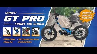 STACYC 16in eDrive KIDS ELECTRIC BALANCE BIKE ALTERNATIVE-XRT MOTO GT PRO 36V, 350W FRONT SUSPENSION