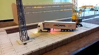 Herpa RC TT gauge (1:120) - Actross with Ronal trailer - test run