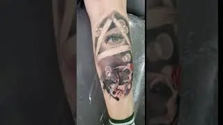 Illuminati Tattoo // Beagle Portrait Tattoo // Secret Society Tattoo Manchester