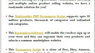 Ecommerce Script, PHP Ecommerce Script, Ecommerce Software