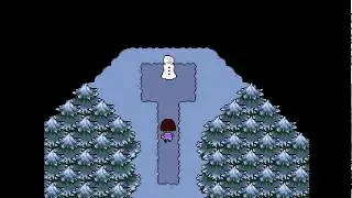 Undertale Pacifist Route - Eating the Snowman Piece in front of the Snowman