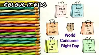 World Consumer Right Day poster Drawing | World Consumer Right Day Drawing Easy step by step guide