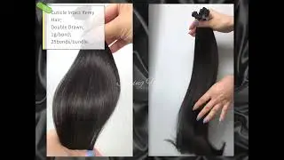 Natural Black K-tips Flat Tips Bonded Hair Extensions Top Quality Cuticle Intact Remy Human Hair RTS