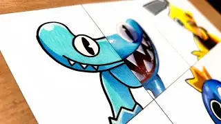 Drawing Roblox Monsters Cartoon vs Realistic / RAINBOW FRIENDS 2