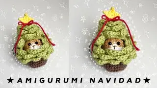 Amigurumi arbol de navidad crochet / Arbol con gatito crochet 