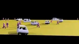 crowd animation paradigm and test render 3dsmax