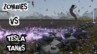 30 Super Charge Tesla Tanks Vs 10 Million Zombies | UEBS2