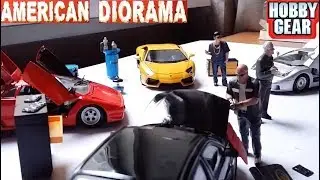 Unboxing 1/24 American Diorama figures & Hobby Gear Garage Accessories