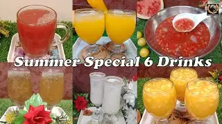 6 Refreshing Drinks Recipes For Summers | Tasty Summer Drinks Recipes | Summer Cooler Drinks