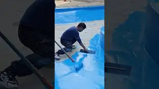 This is our blue swimming pool paint. Looks very great! (Baekland pool paint) #paint #swimmingpool