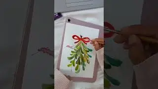 How to draw Watercolor Mistletoe #mistletoe #merrychristmas #fyp #shorts #watercolor #painting