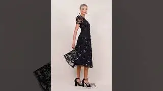 Discover Elegance & Playfulness: Sequin Lace A-Line Midi Dress in Black | Perfect for Any Occasion!
