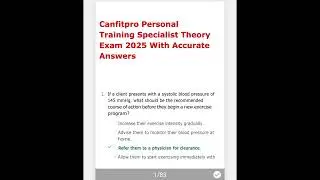 Canfitpro Personal Training Specialist (PTS) Theory Exam 2025