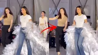 SUNSHINE CRUZ MUNTIK MADAPA NAAPAKAN PROPS NI LOVI POE SA REHEARSAL NG BENCH FASHION SHOW