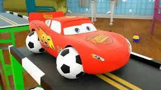Red Lightning Mcqueen Wheels Glued in Water Pool, Cars 3 Replace Tyres for Toddlers