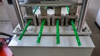roll foring machine, punch holes, slit into narrow strips and roll forming to angles