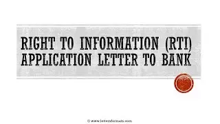 How to Write an RTI Application Letter to any Bank