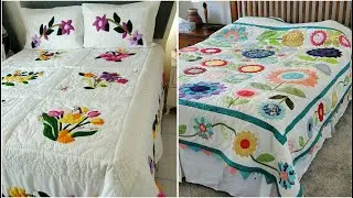 A wonderful DIY different types of patchwork bedsheet design by pop up fashion 💓💓