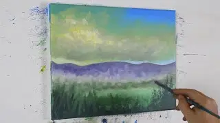 Acrylic Landscape Painting For Beginners | 11x14 Stretched Canvas - Satisfying & Relaxing Technique