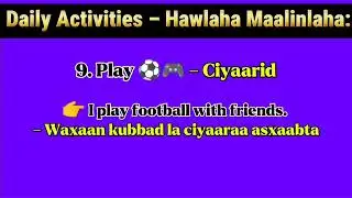 Ereyo Cusub iyo Tusaalooyin || English to somali #vocabulary 