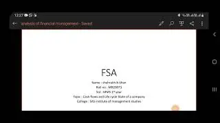 analysis of finance management ( cash flow and life cycle State of a company)