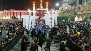 دخوليه موكب خدام الحسين ع اهالي الديوانية الي كربلاء المقدسة .بحضور وليد الديواني.