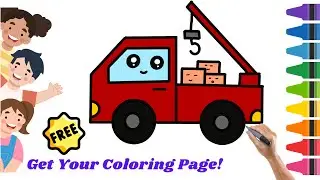 How to Draw A Cute Tow Truck - Easy for Kids and Toddlers