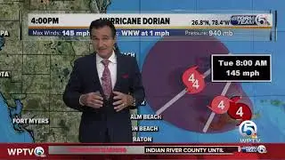 4 p.m. Monday Dorian update
