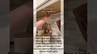 Brilliant Evolution Tap Light Push Lights 6pk wBatteries + Remote, LED Stick On Lights Under Cabinet