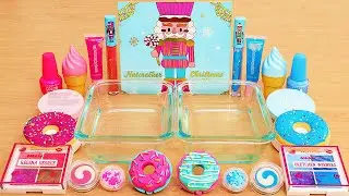 Pink vs Blue - Mixing Makeup Eyeshadow Into Satisfying Slime ASMR