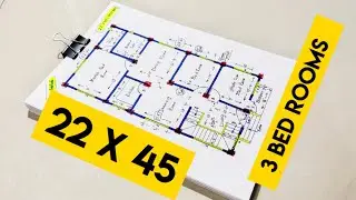 22 x 45 house plan design II 22 x 45 ghar ka naksha II 3 bhk house plan design