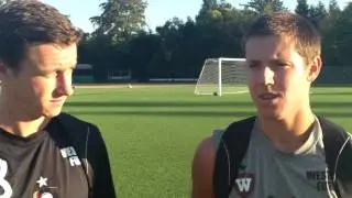 Menlo College pre-game Interview with Sean Siemens, Cody Howen