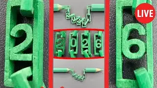 Carving &ldquo;HAPPY 2026&rdquo; Inside a Pencil Chain | Live Process