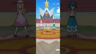 Pok&eacute;mon Masters EX: Lillie and Polteageist supporting Selene and Decidueye