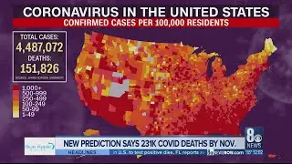 New prediction says 231k COVID-19 deaths possible by November