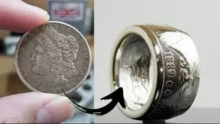 Turning a US Morgan Silver Dollar into a wedding band.