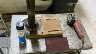 Restoring a vintage Delta DP220 drill press part #5, prepping the base for reassemble