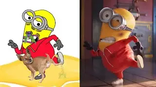 Minions Learn Kung Fu from Master Chow Funny Drawing meme | Minions The Rise of Gru Funny video😂🤣