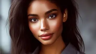 Beautiful Woman Wearing Gray Dress Shirt