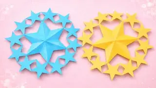 How to make beautiful paper Star Snowflakes ❄️ Easy DIY paper cutting tutorial