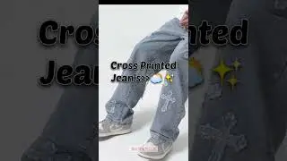 Cross Printed Jean's 🥵 #aesthetic #trend #jeans