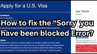 How to fix ''Sorry you have been blocked Error ? US VISA Appointment Booking Error Solutions !