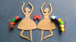 Doll Wall Hanging Craft Ideas/ Cardboard wall decor ideas #diy #craft #homedecor #walldecor 