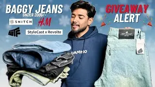 Giveaway Alert & Premium Baggy Jeans Haul From Myntra, H&M, What The Flex, Snitch & StyleCast