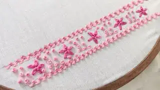 Modern & Easy to do Border with Basic Stitches for Sleeves/Dupatta | Hand Embroidery Work