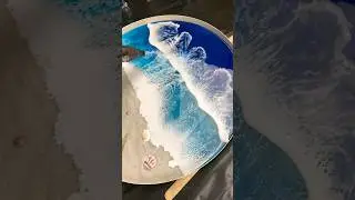 Resin Beach Wave Table🌊  #resin #epoxy #resincraft #resintable #art #handmade #diy #shorts