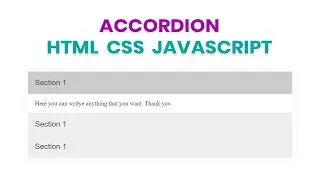 Accordion HTML CSS JavaScript