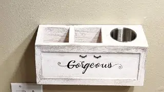 Wood Hair Dryer Holder Wall Mounted   Hair Tool Organizer Review, Works Great   Looks Nice